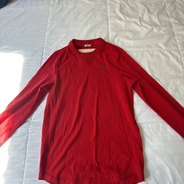 Abercrombie & Fitch Thermal Waffle Knit Long Sleeve Size S Red