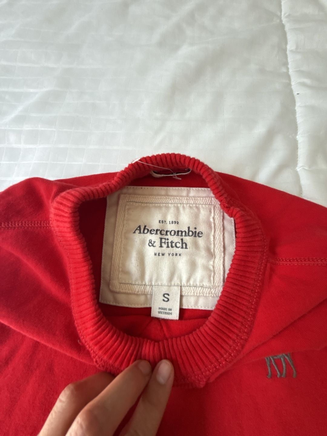 Abercrombie & Fitch Thermal Waffle Knit Long Sleeve Size S Red 3
