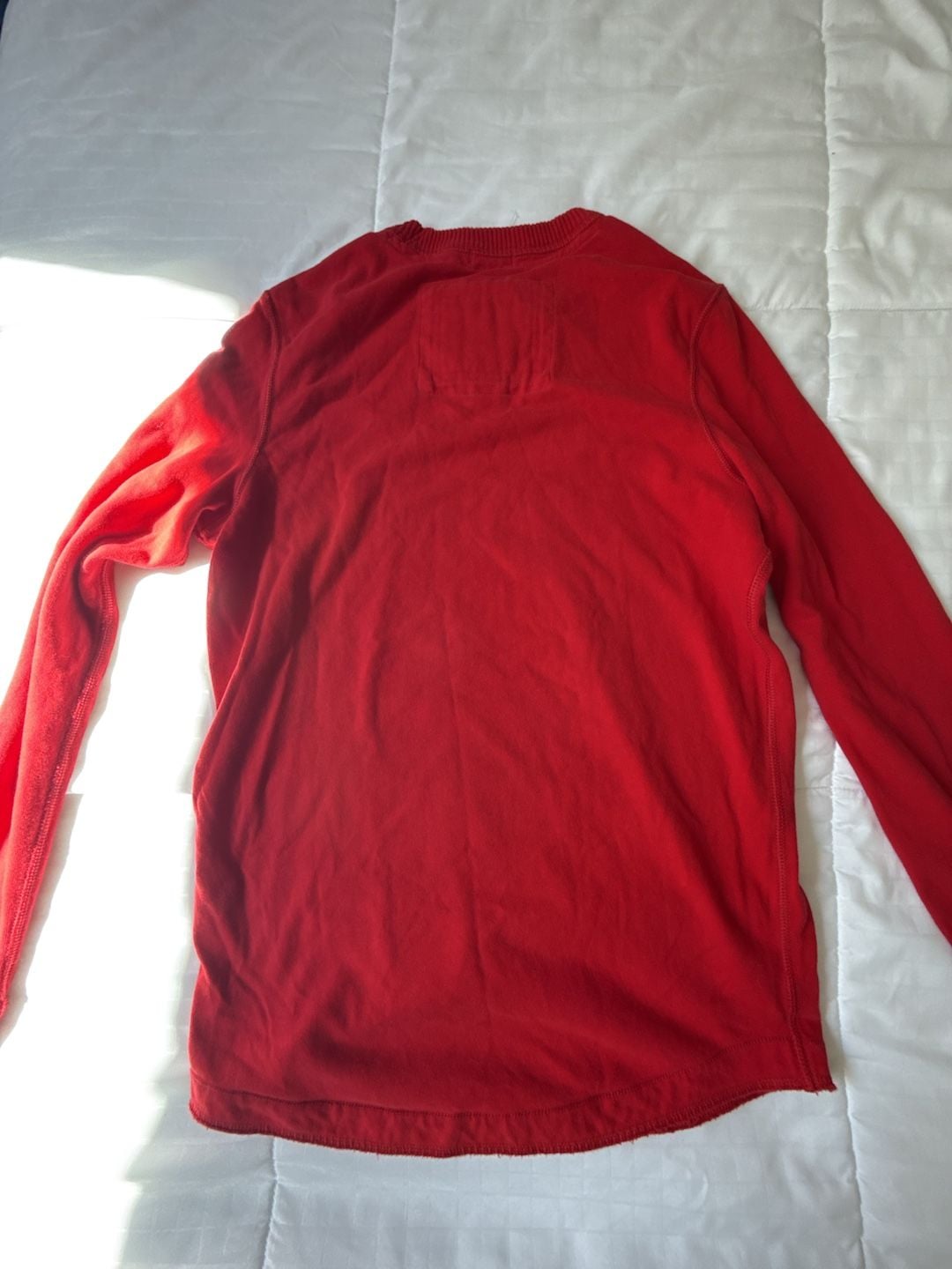 Abercrombie & Fitch Thermal Waffle Knit Long Sleeve Size S Red 4