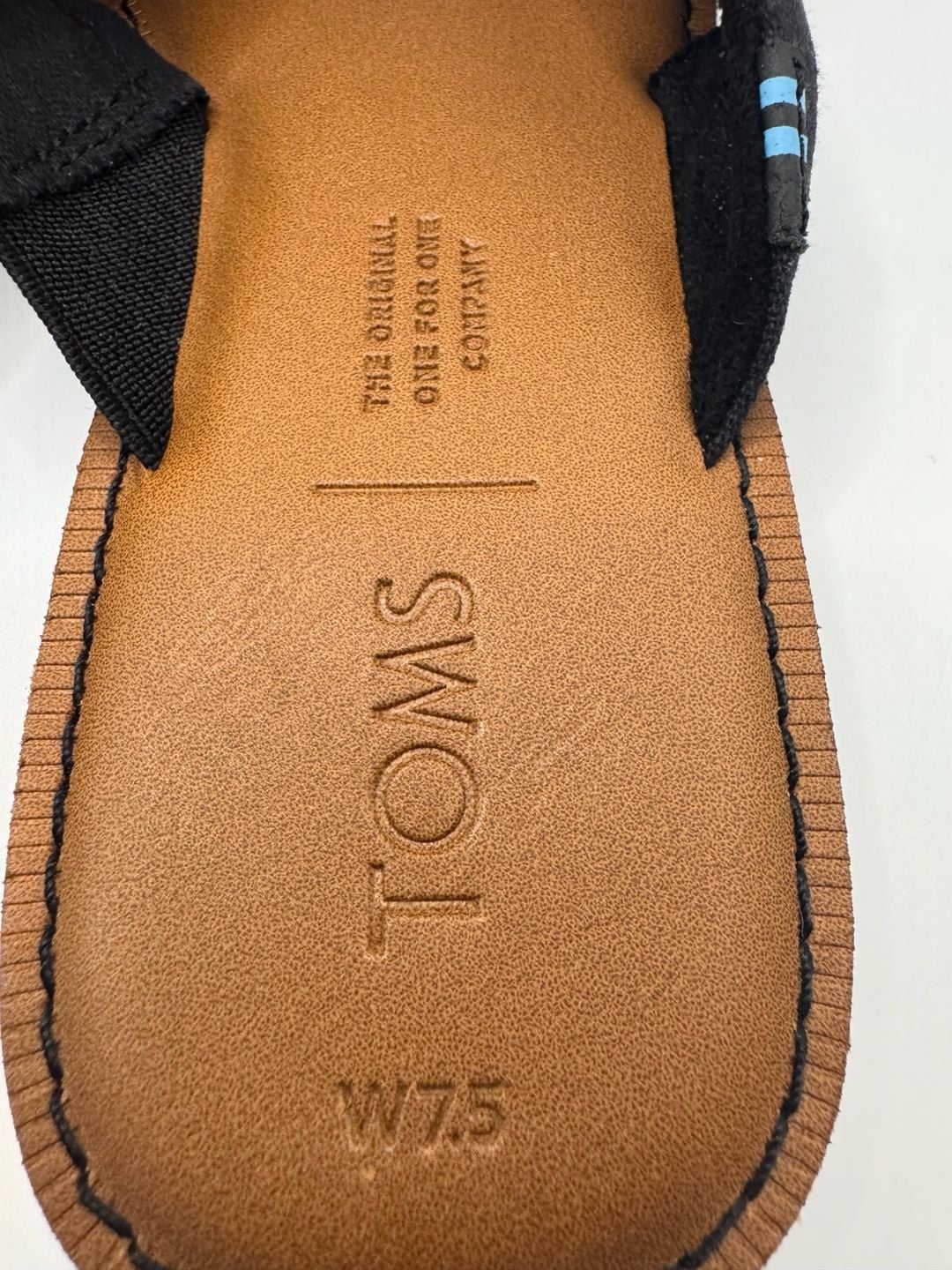 New Toms Viviana Slide Sandals Size 7.5 Black Foil Woven 8
