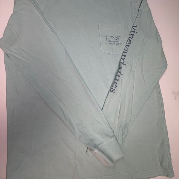 Vineyard Vines Long Sleeve Boys Pocket T-Shirt Light Blue