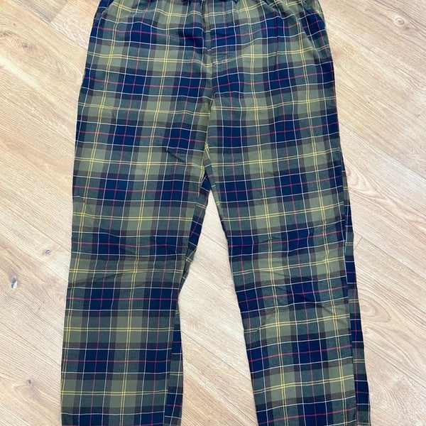 Barbour Glenn Tartan Pajama Pants Size XL Green Plaid Lounge Sleepwear
