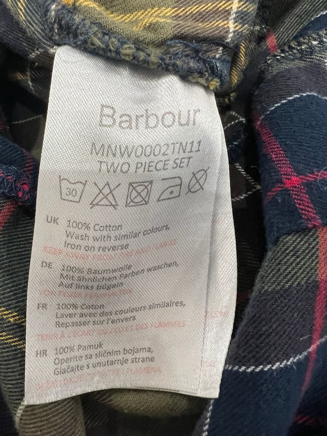 Barbour Glenn Tartan Pajama Pants Size XL Green Plaid Lounge Sleepwear 8