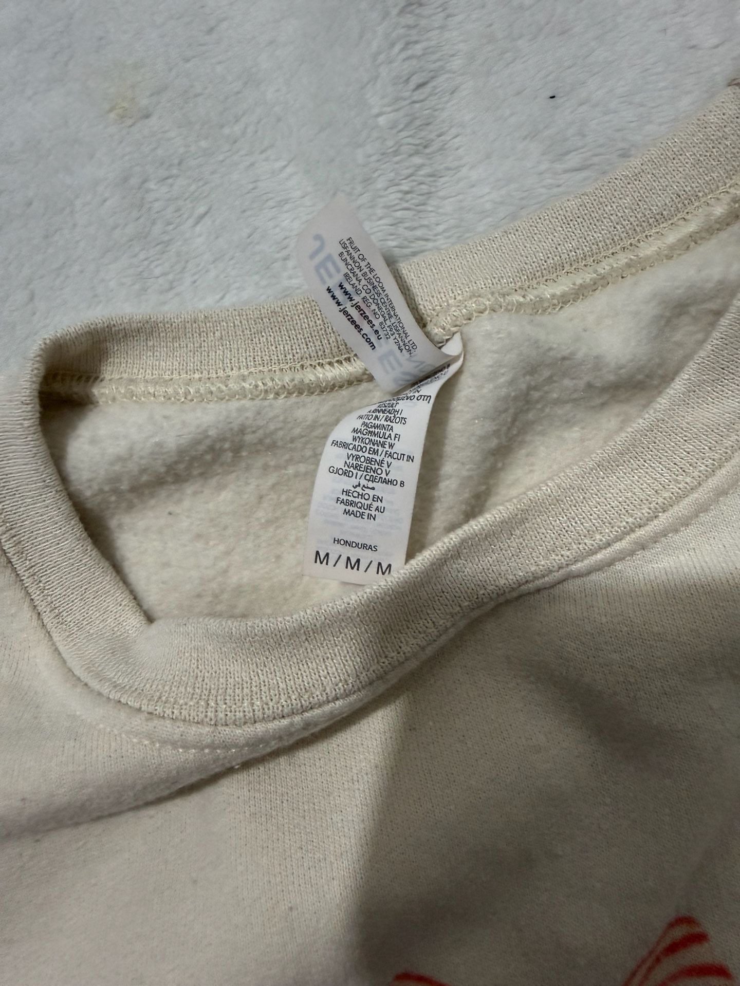 Jerzees Alani Energy Drink Bows Sweatshirt Size M Cream Coquette 2