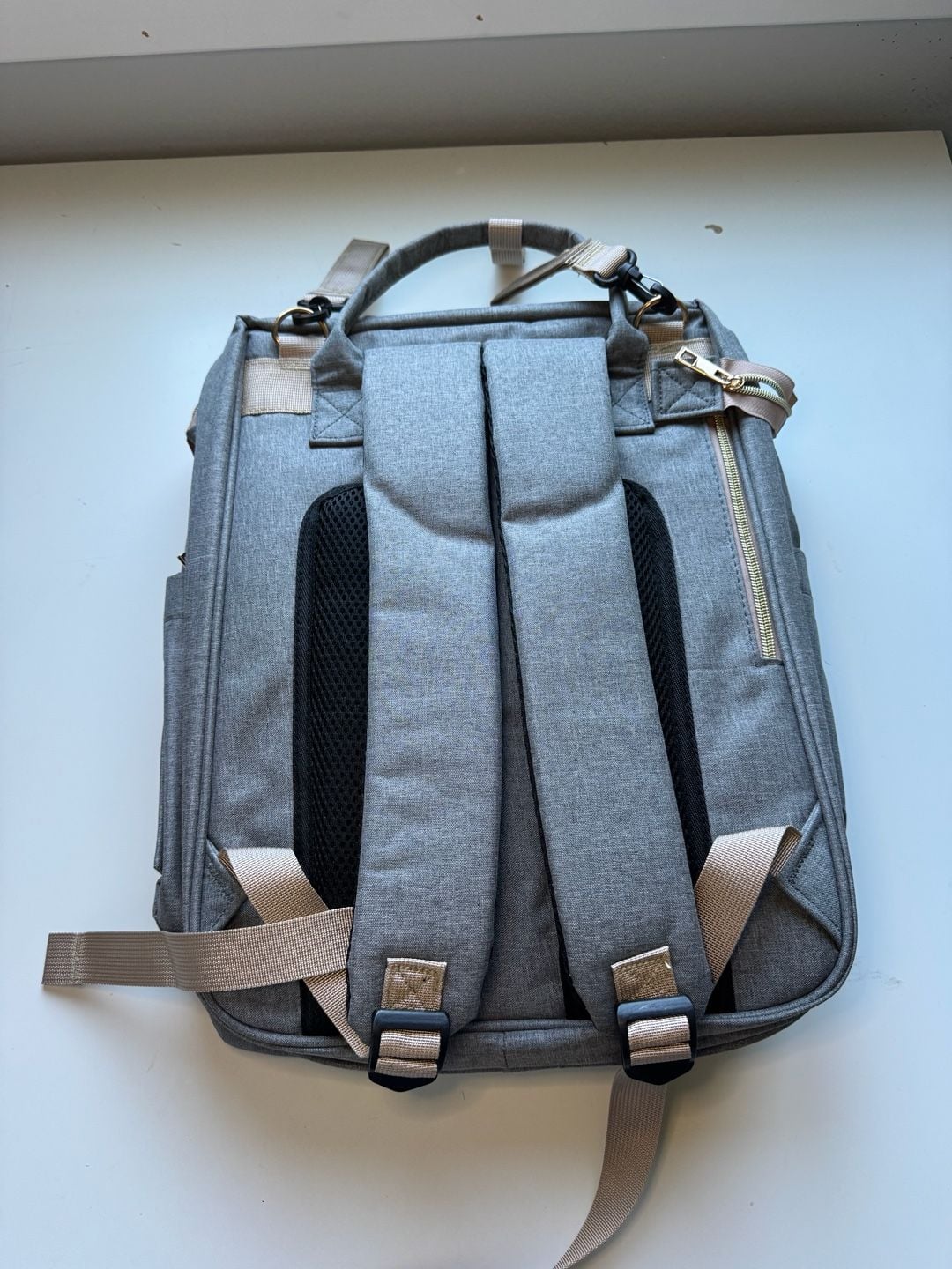 Mommy Loves You Diaper Bag Backpack Gray USB 3