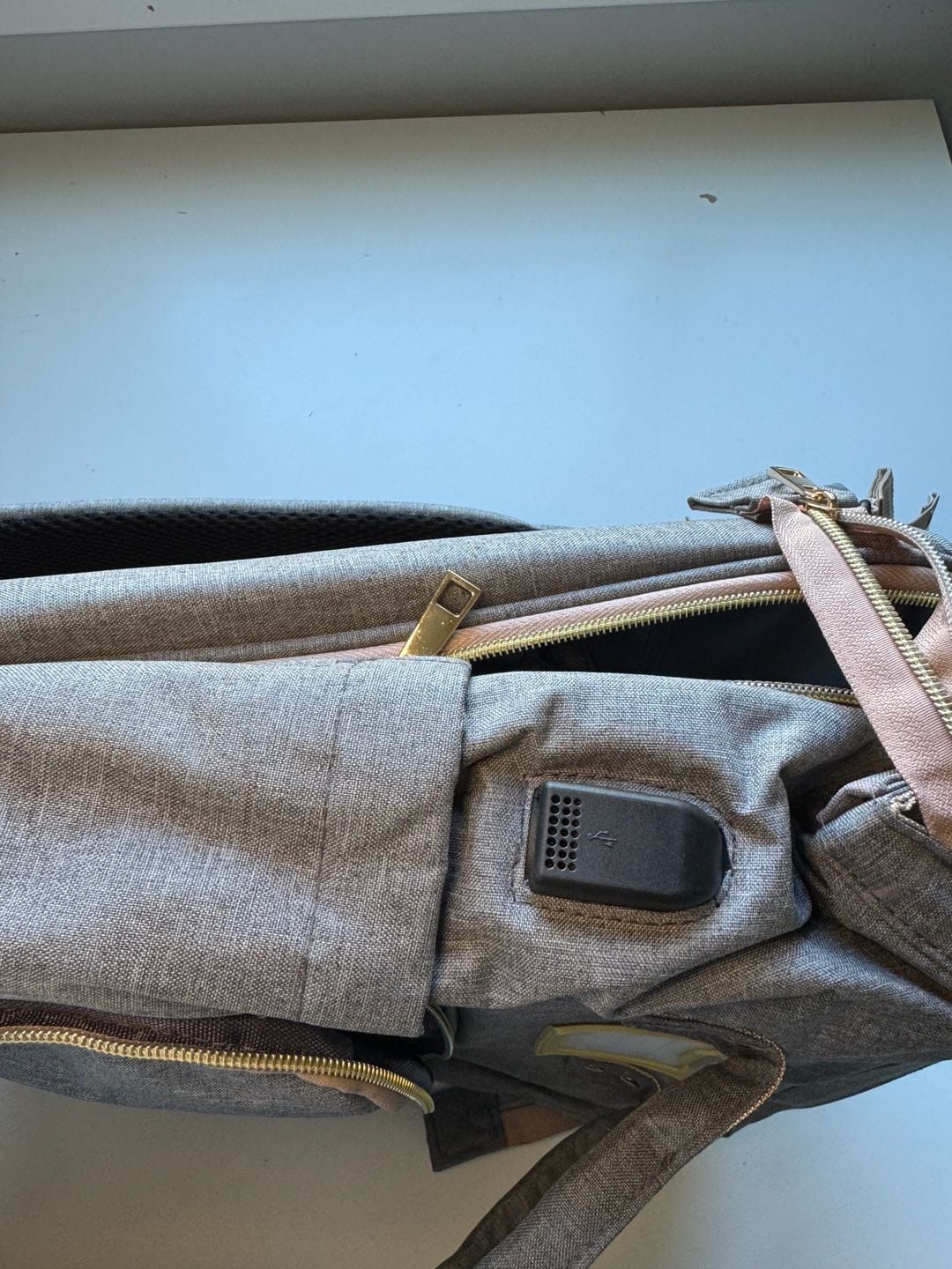 Mommy Loves You Diaper Bag Backpack Gray USB 7