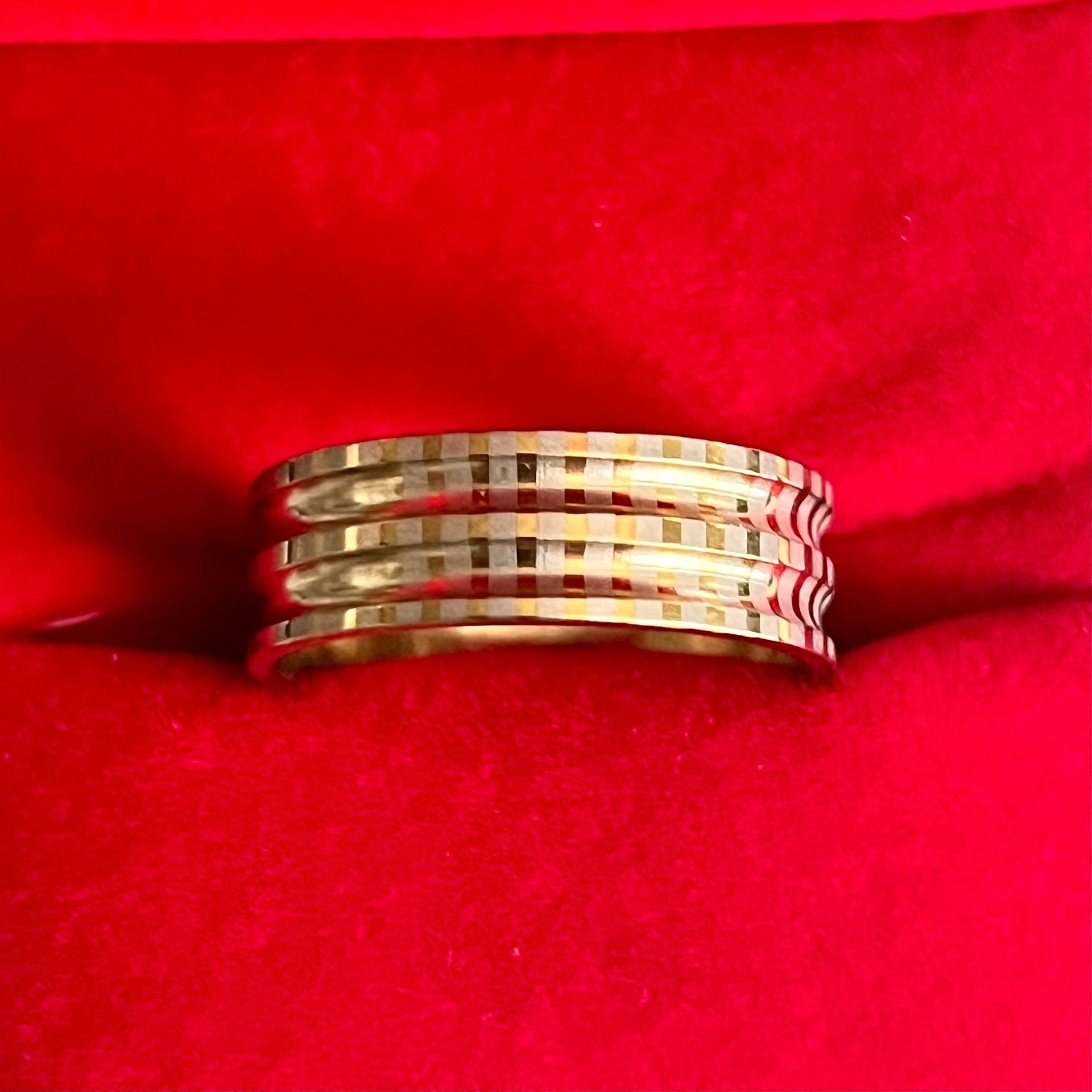 Vintage Multi-Tone Gold Diamond Cut Wedding 6mm Band Ring Size 11 3