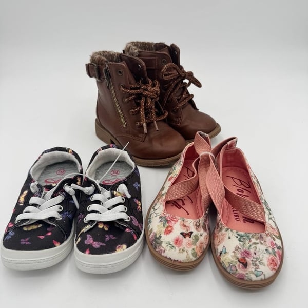 Girls Size 7 Shoe Lot Blowfish Jellypop Wonder Nation 3 Pairs