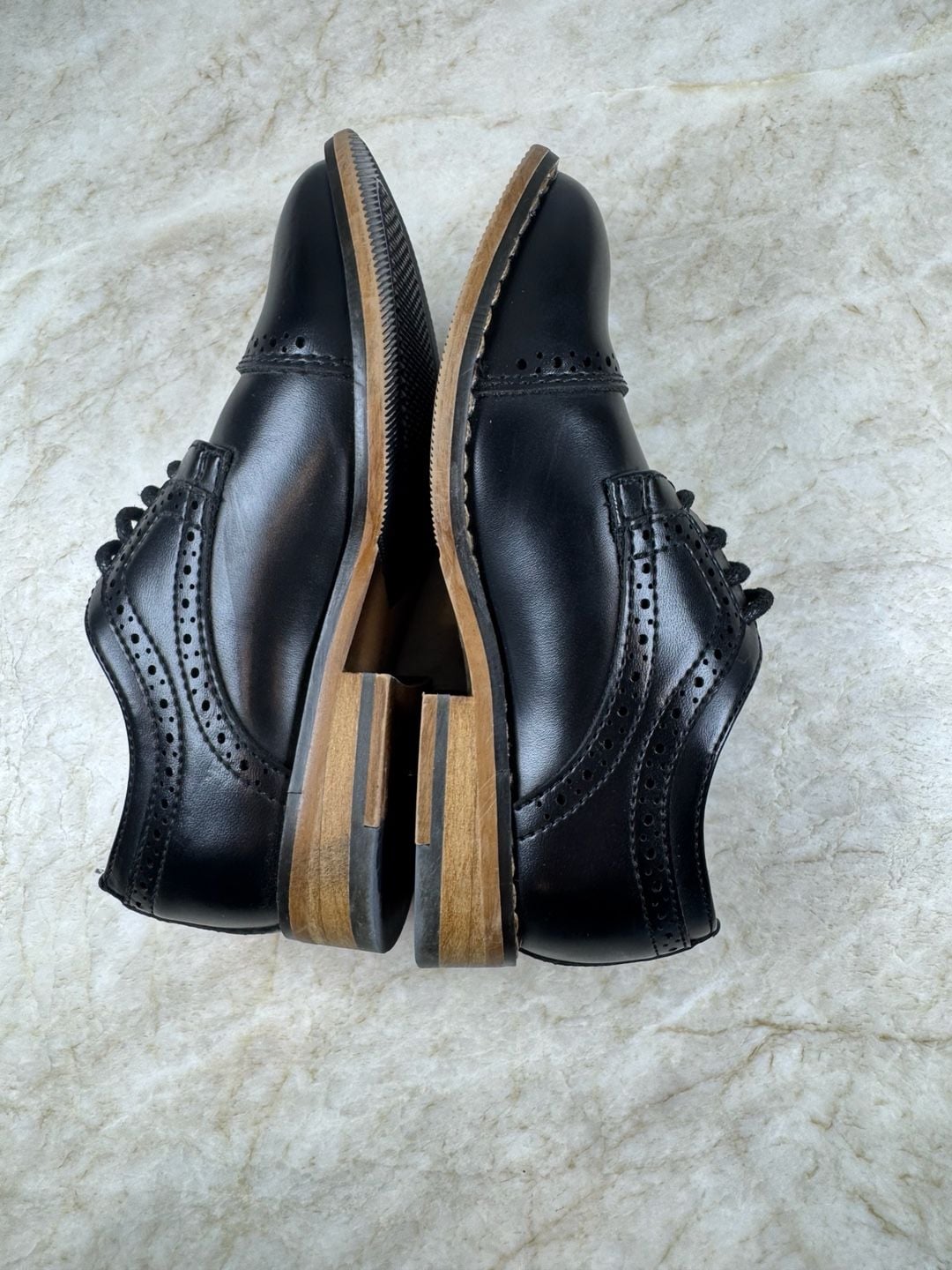 Bruno Marc Prince-K1 Boys Black Cap Toe Oxford Dress Shoes Toddler Size 9 8