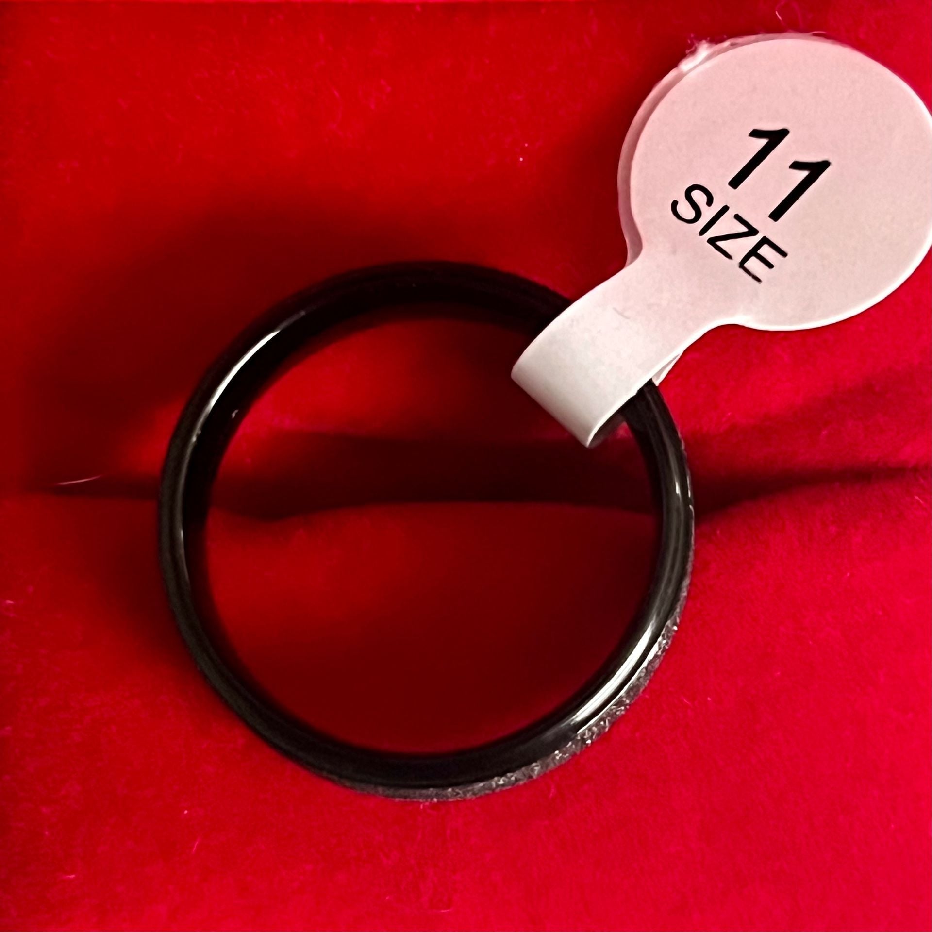 Black Sandblasted 4mm Ring Size 11 4