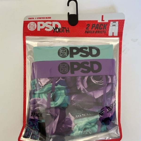 PSD Youth Boxer Briefs Size L 2 Pack Rose Bank