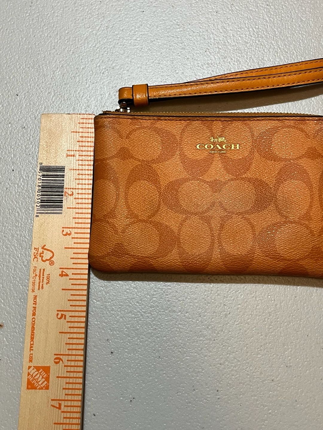 Coach Corner Zip Wristlet Signature Canvas Bright Mandarin 003-141 5
