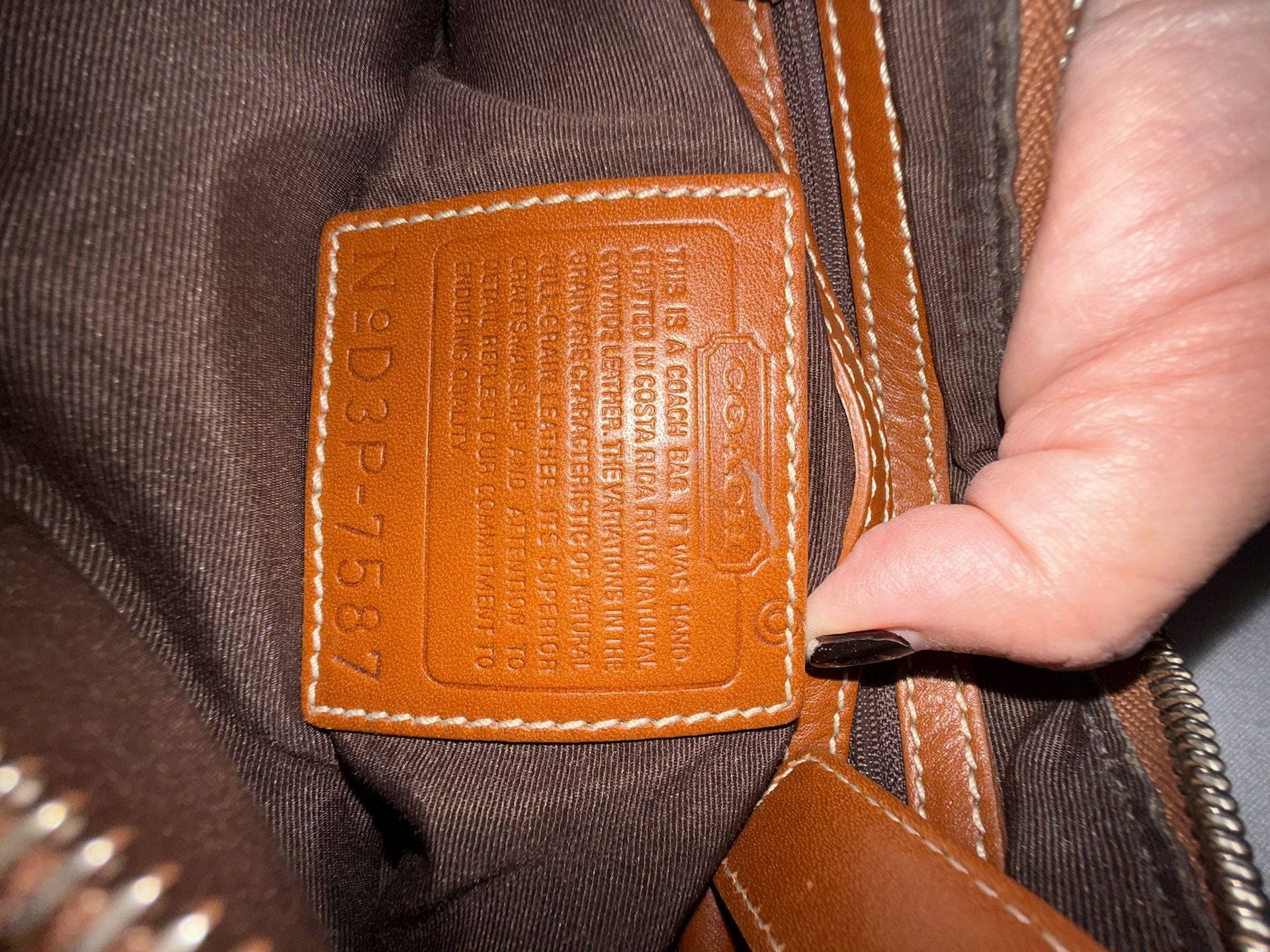 Coach Hamptons Demi Brown Leather Shoulder Bag 7785 3