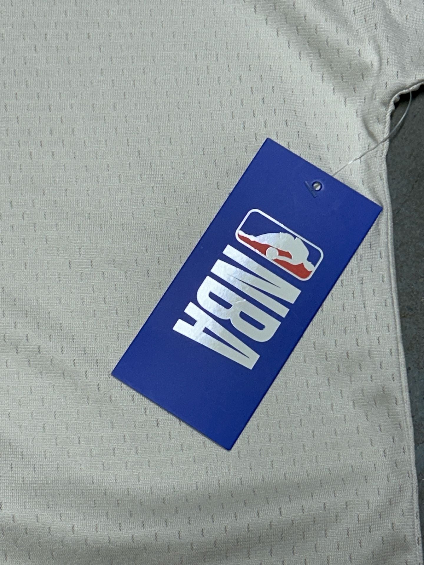 NBA Full Zip Shirt Size XL Off White Mesh Polo 7