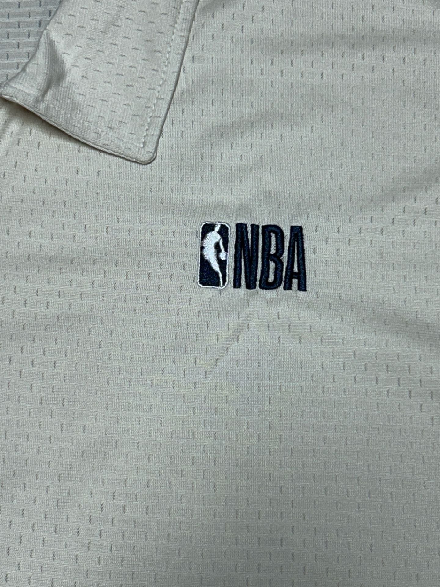 NBA Full Zip Shirt Size XL Off White Mesh Polo 8