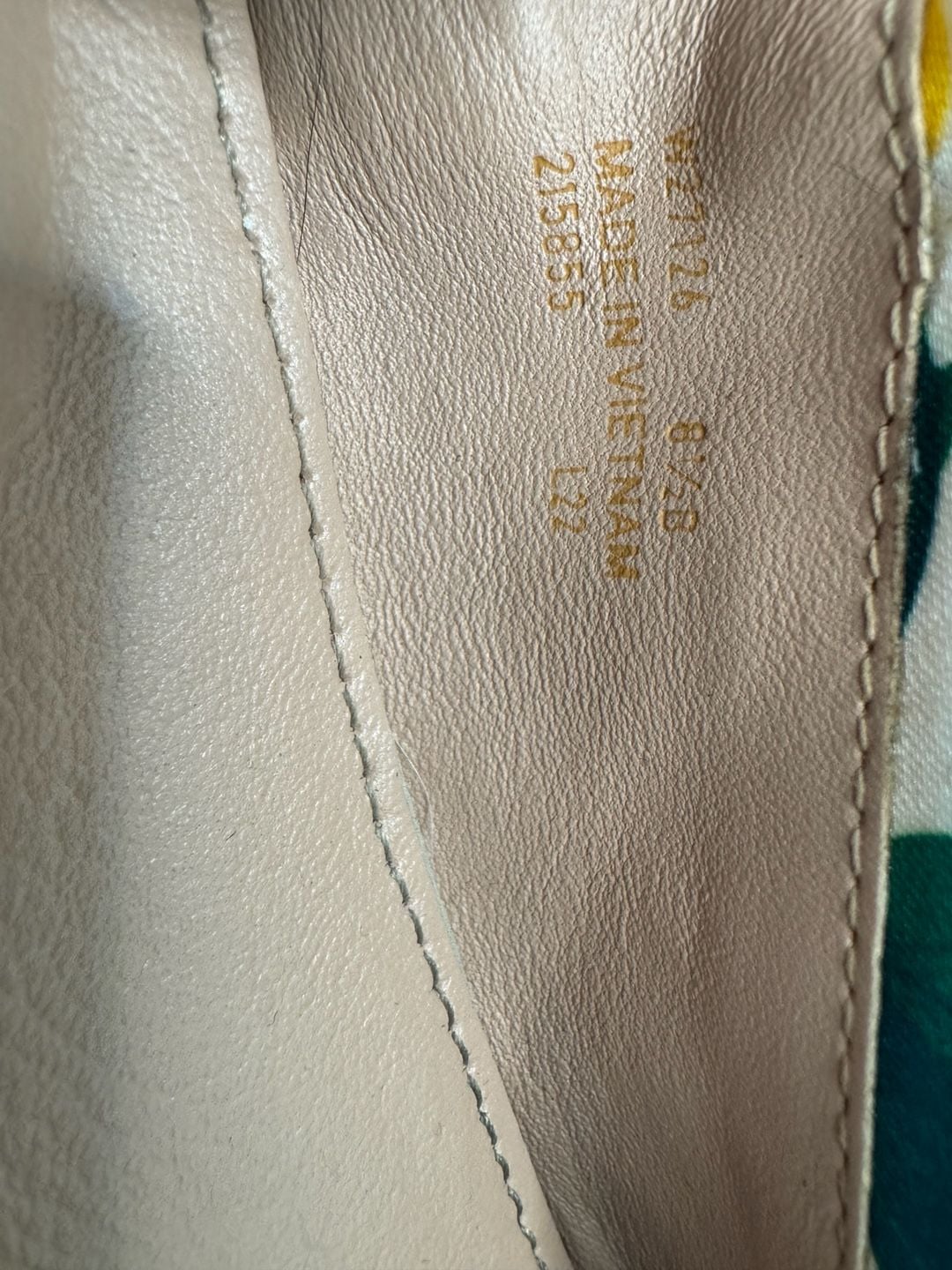 Cole Haan York Soft Ballet Flats Lemon Print Rosewater Satin 8.5 12