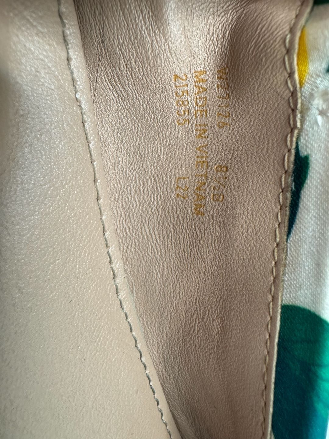 Cole Haan York Soft Ballet Flats Lemon Print Rosewater Satin 8.5 13