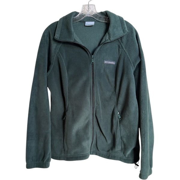 Columbia Benton Springs Full Zip Fleece Jacket Size L Green