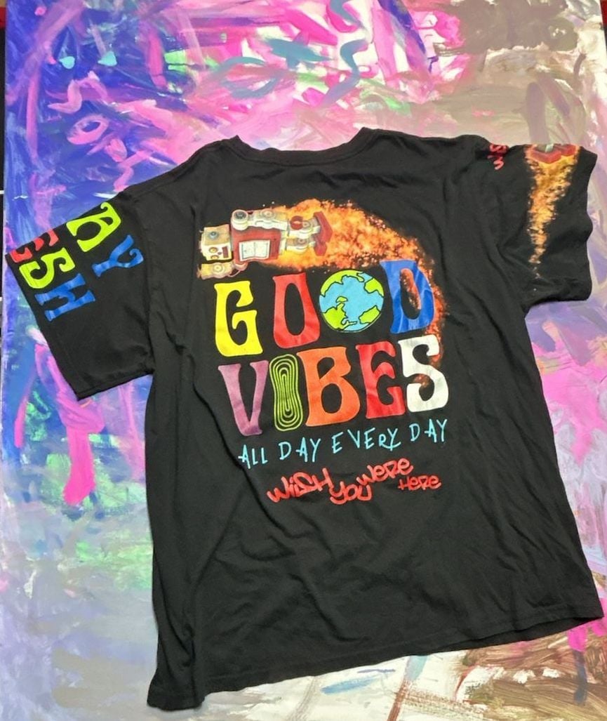 2Monkeys Good Vibes T-Shirt Size 3XL Black Graphic Monster Truck 4