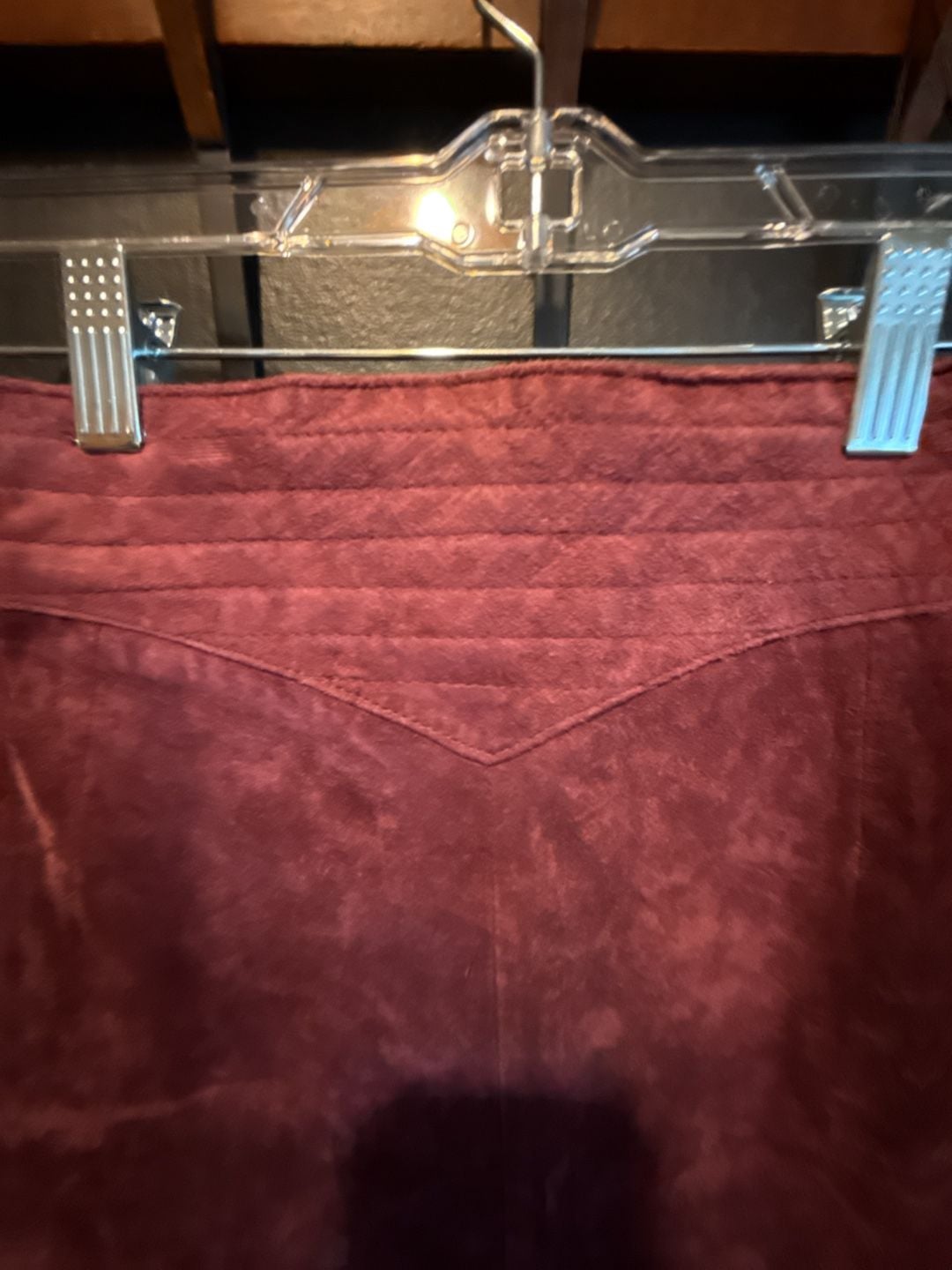 Vintage Maroon Suede Pencil Skirt 3
