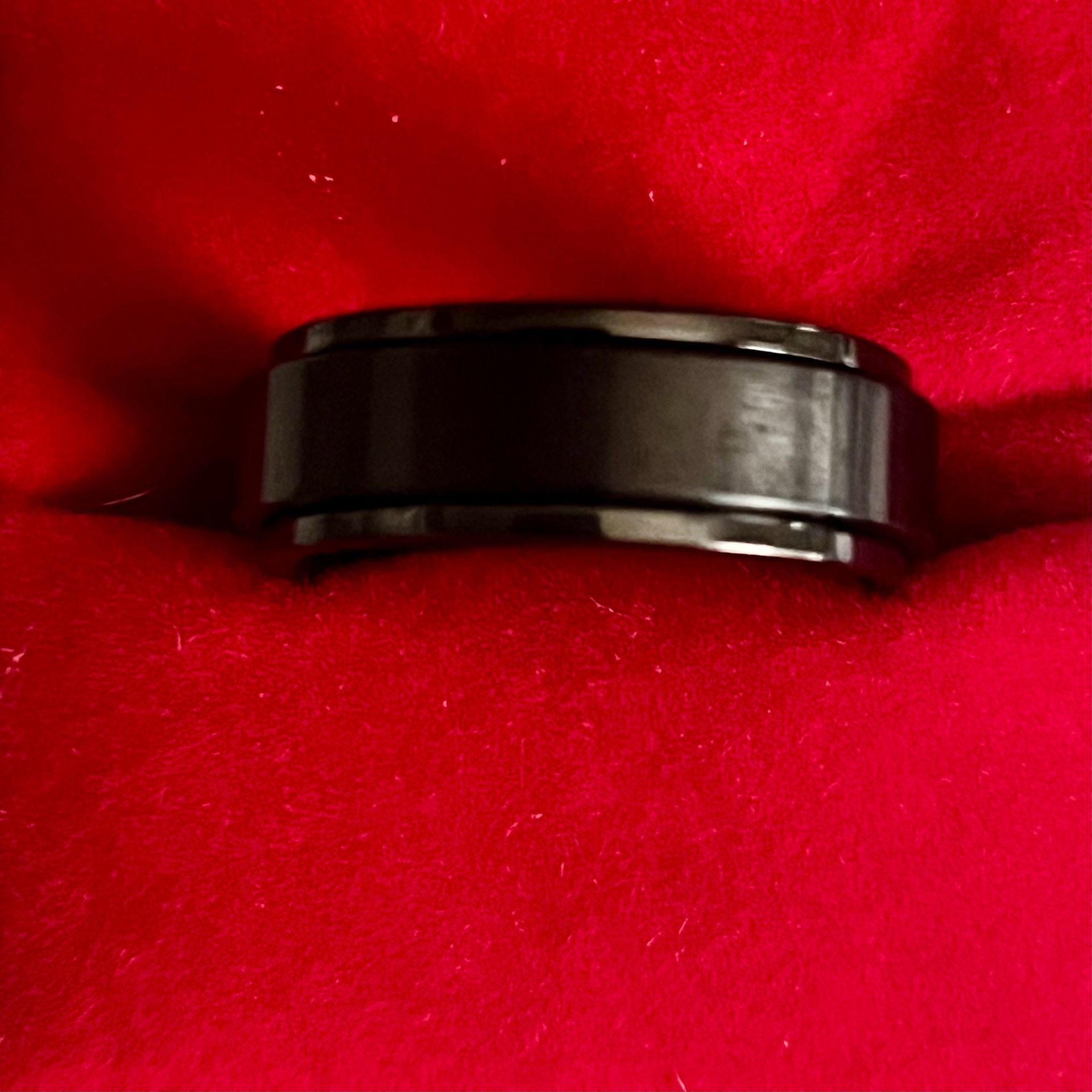 Black 6mm Titanium Steel Band Size 11 2