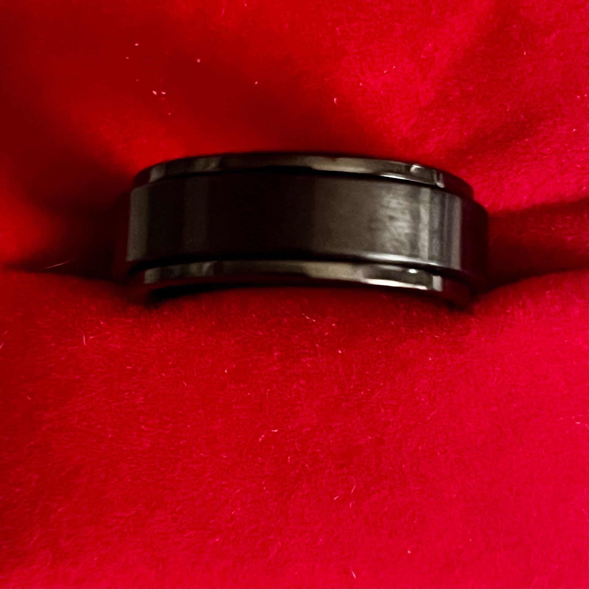 Black 6mm Titanium Steel Band Size 11 3