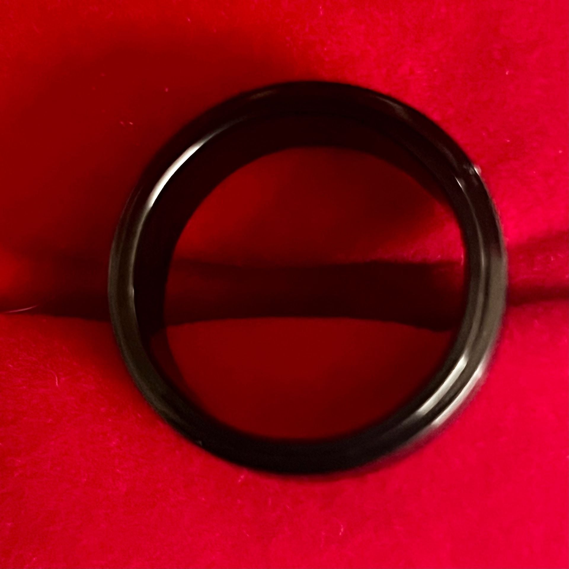 Black 6mm Titanium Steel Band Size 11 4