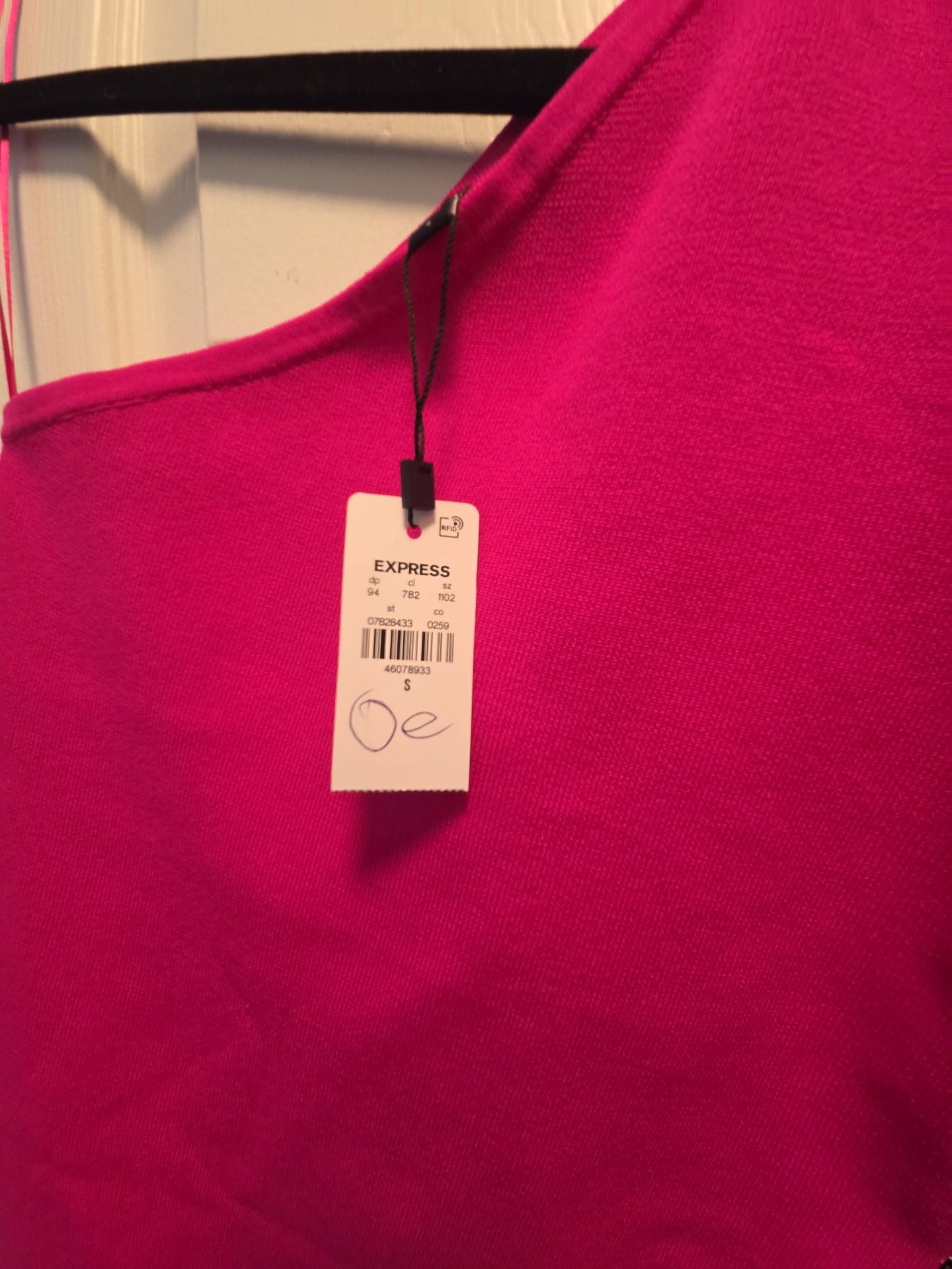 Express One-Shoulder Dress Size S Hot Pink Long Sleeve Mini 5