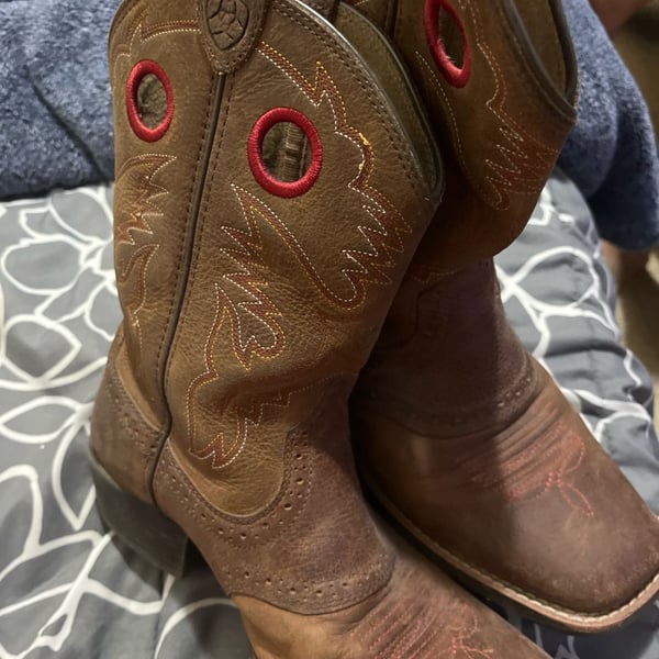 Ariat Brown Leather Square Toe Western Cowboy Boots
