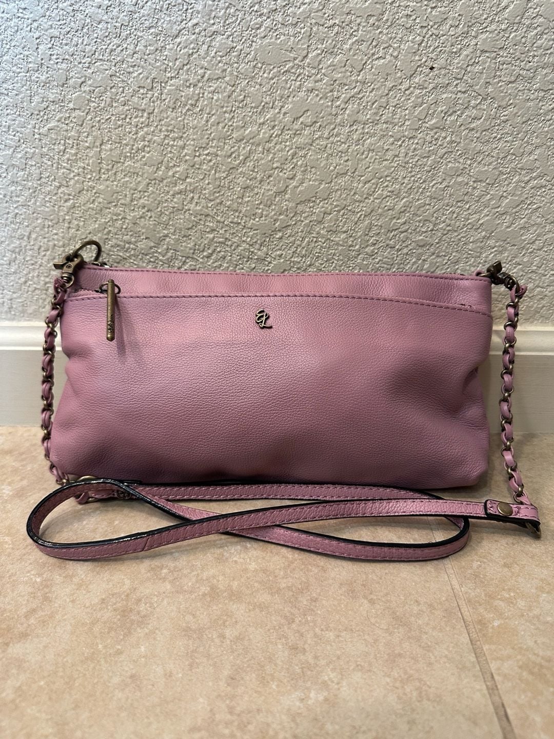 NEW Elliott Lucca Pink Leather Crossbody Bag Purse 3