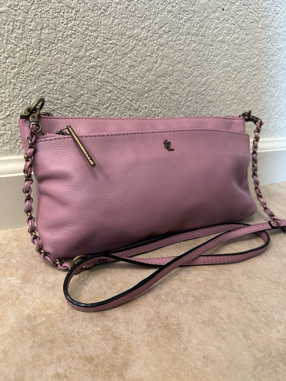 NEW Elliott Lucca Pink Leather Crossbody Bag Purse 4