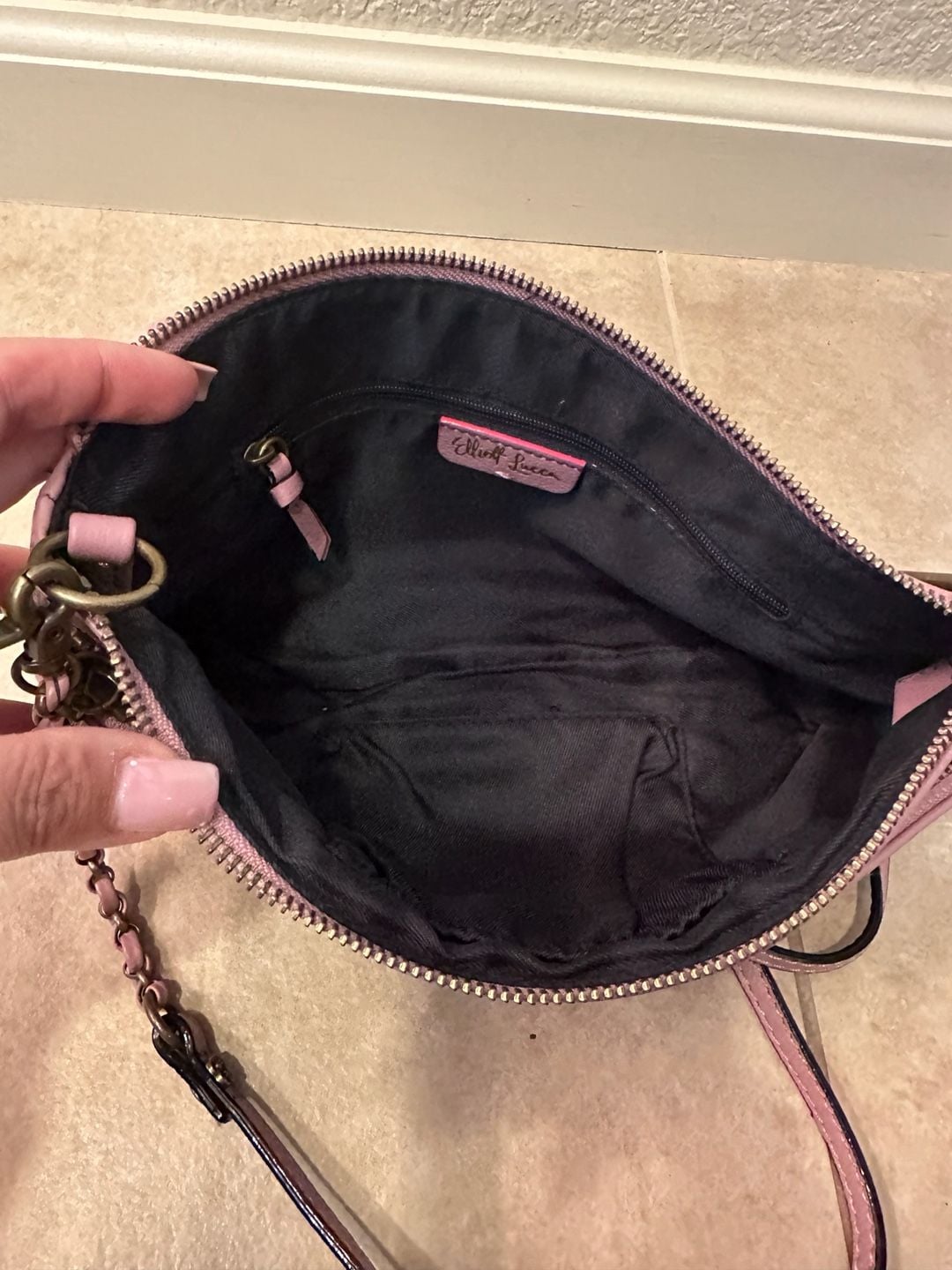 NEW Elliott Lucca Pink Leather Crossbody Bag Purse 7