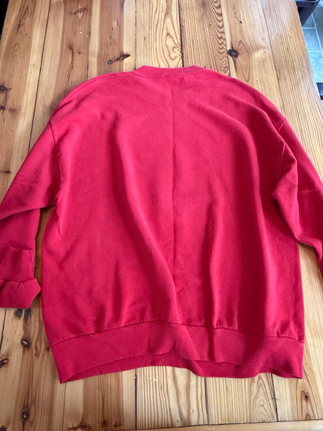 Vintage Kmart Santa Happy Holidays Christmas Sweatshirt Red 3