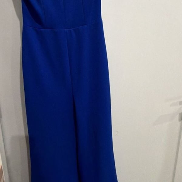 Lulus Wide Leg Jumpsuit Size XS Royal Blue Spaghetti Strap V-Notch
