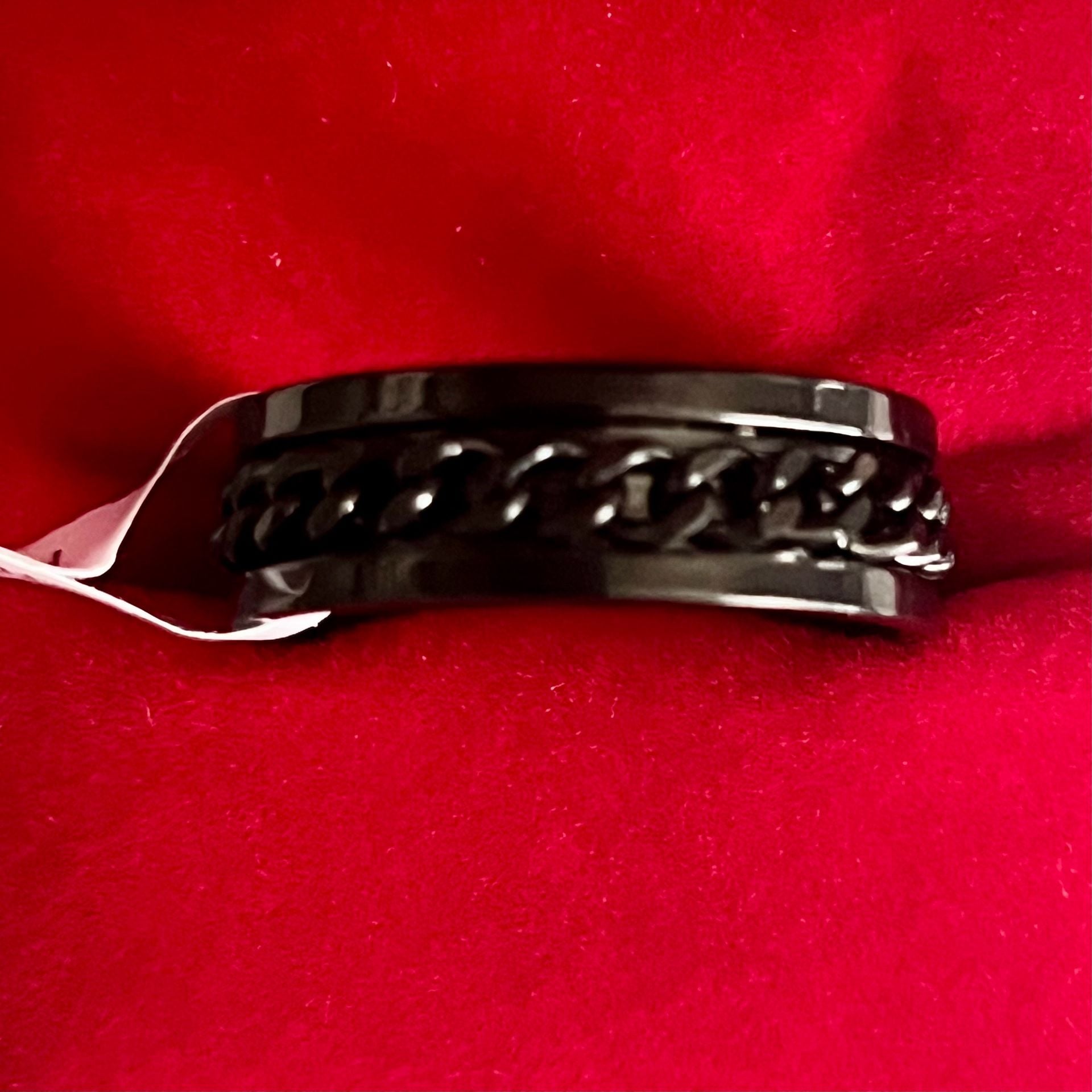 Stainless Steel Spinner Ring Size 11 Black Chain 2