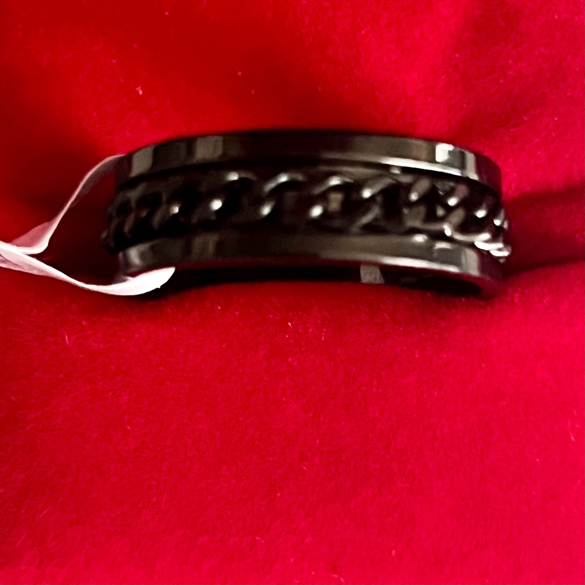 Stainless Steel Spinner Ring Size 11 Black Chain 3