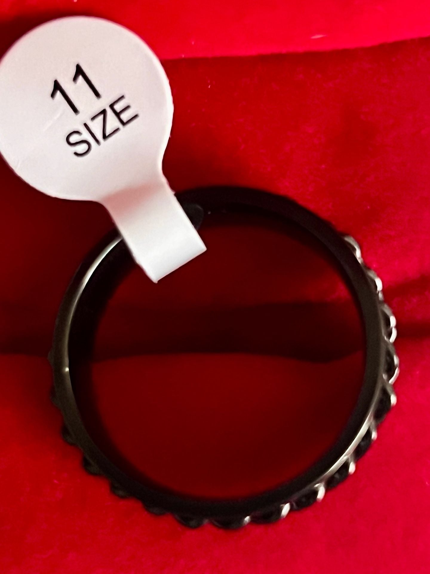 Stainless Steel Spinner Ring Size 11 Black Chain 4