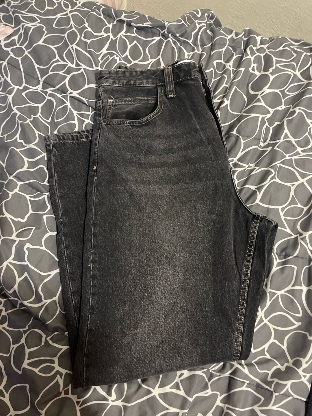 BDG High-Waisted Washed Black Girlfriend Jeans 1