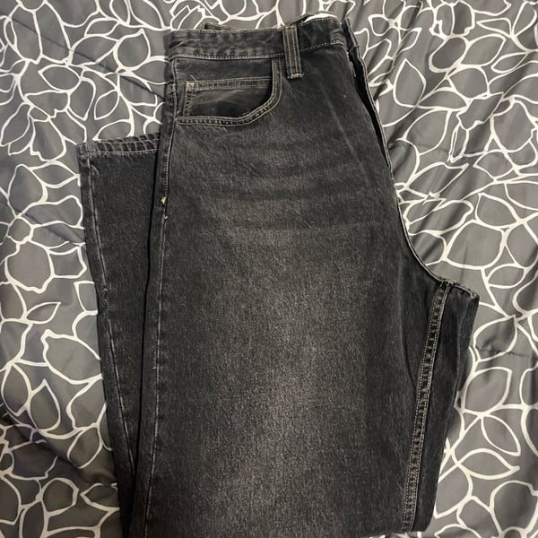 BDG High-Waisted Washed Black Girlfriend Jeans
