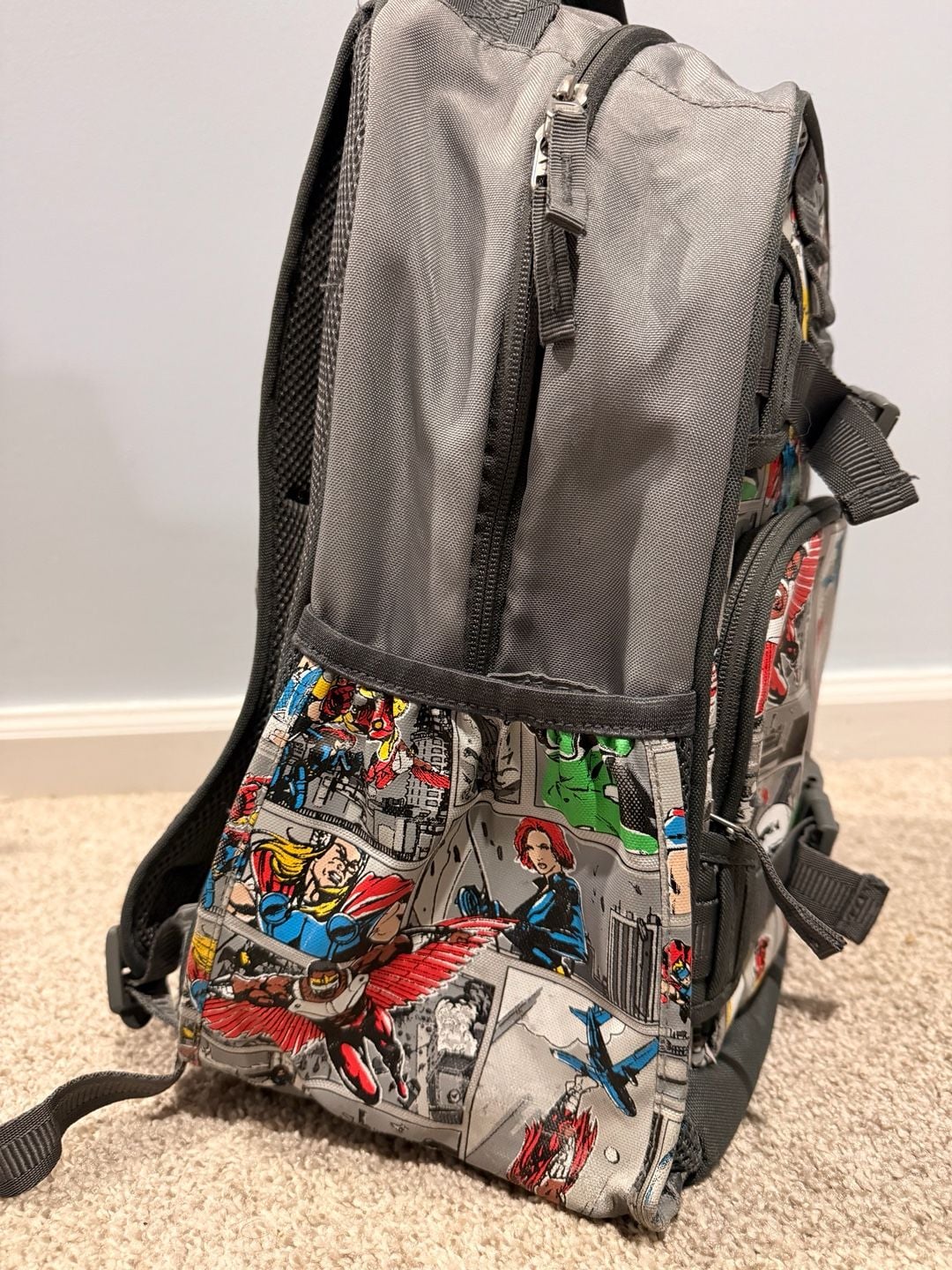 Pottery Barn Kids Marvel Avengers Comic Book Backpack Gray 3