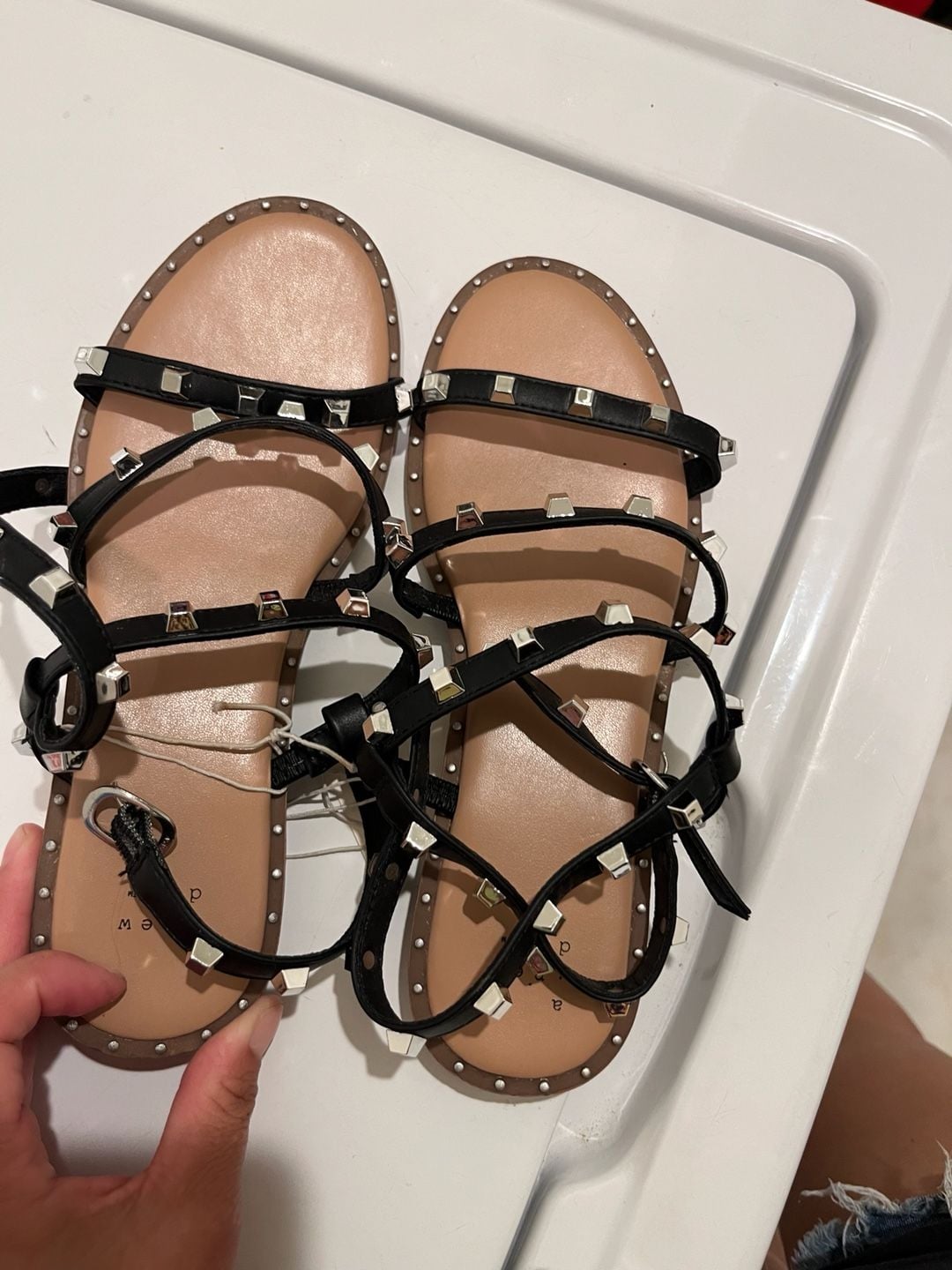 A New Day Women’s Size 6.5 Black Studded Strappy Gladiator Sandals 3