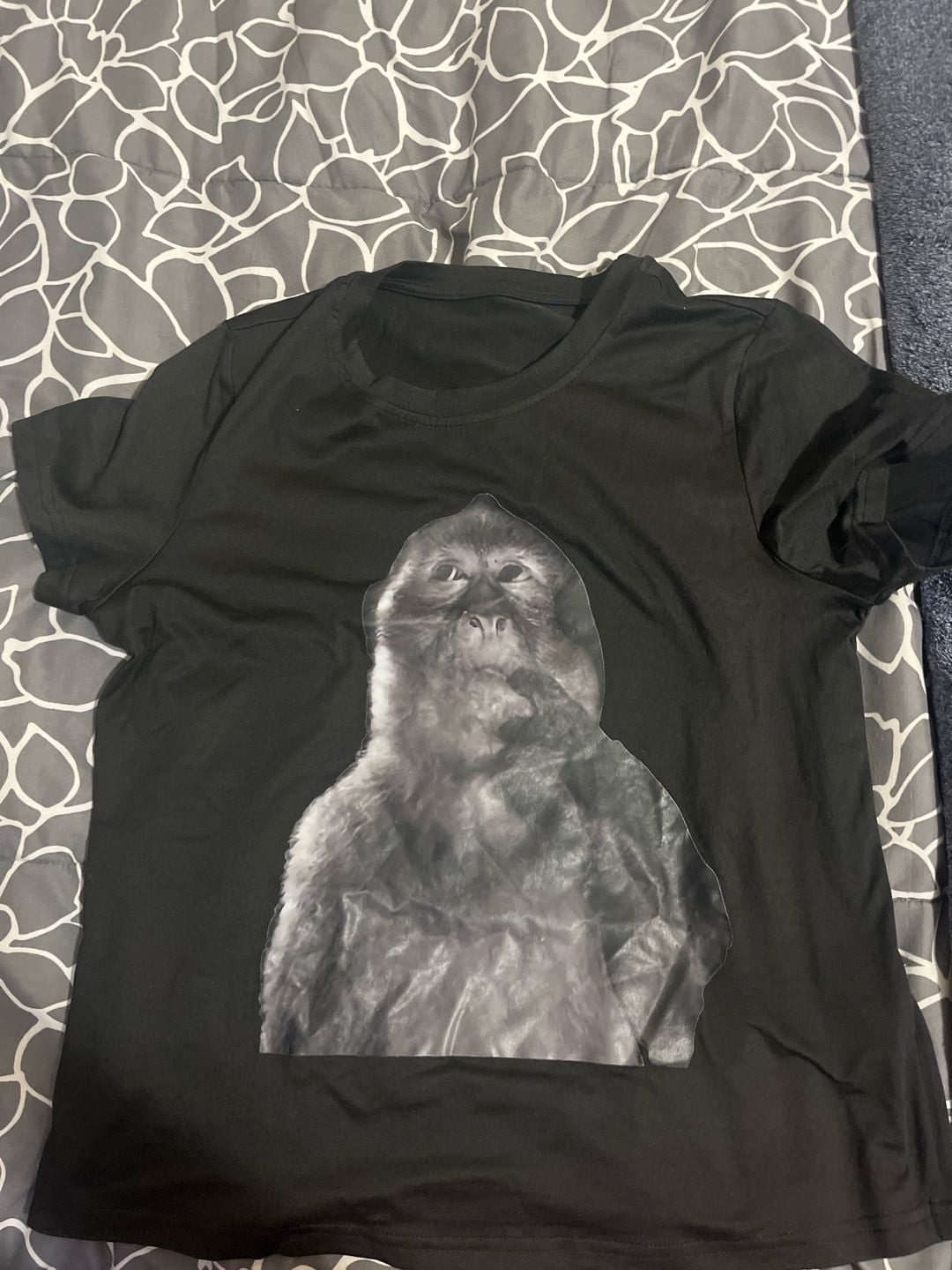 Funny Meme Monkey Graphic T-Shirt Black 2