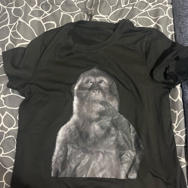 Funny Meme Monkey Graphic T-Shirt Black