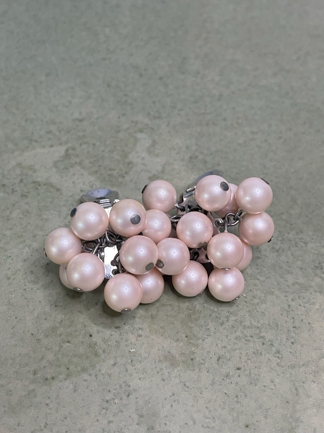 Marvella Vintage Pink Faux Pearl Cluster Clip-on Earrings 4