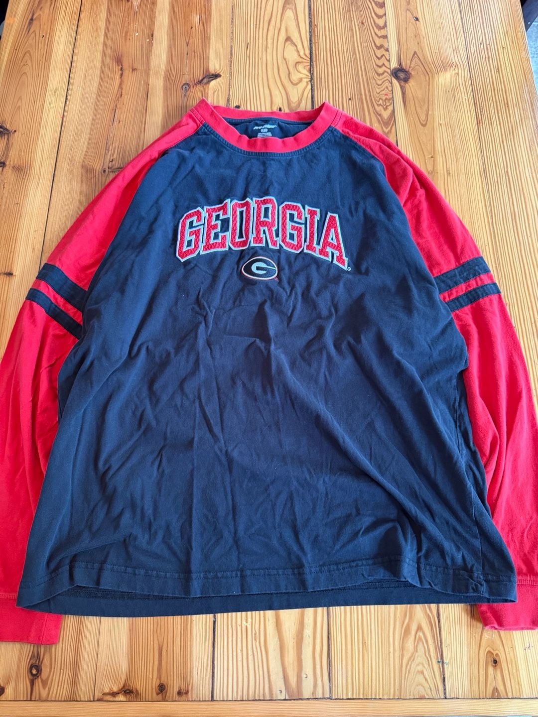Pro Edge Georgia Bulldogs Long Sleeve T-Shirt Size XL Black Red 2