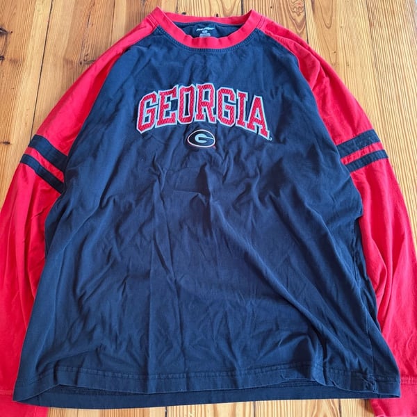Pro Edge Georgia Bulldogs Long Sleeve T-Shirt Size XL Black Red