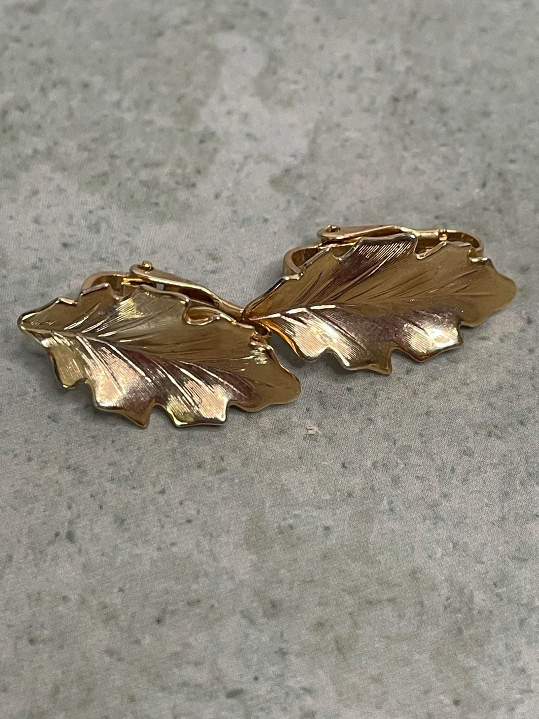Monet Gold Tone Leaf Clip-On Earrings 2