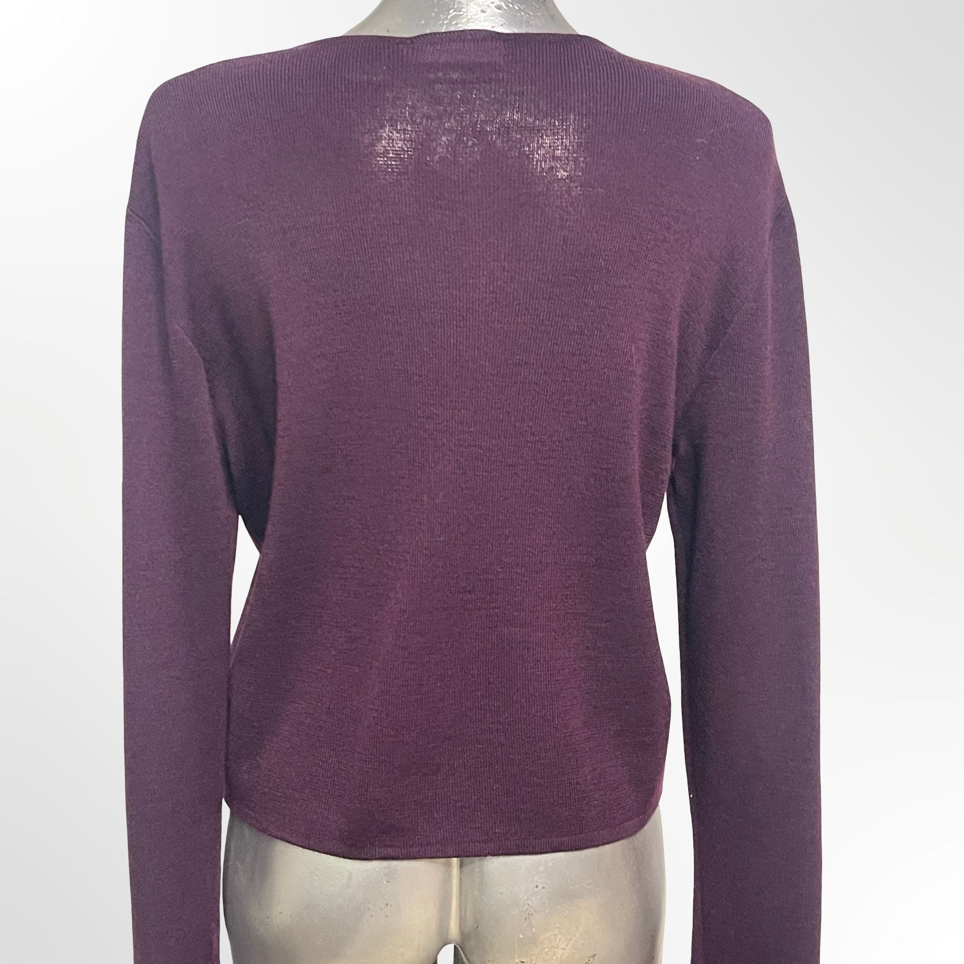 Preview Collection Full Zip Cardigan Size M Purple Acrylic Wool Sweater 5