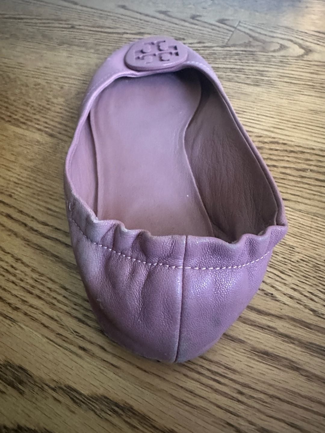 Tory Burch Minnie Travel Ballet Flats Pink Leather 5