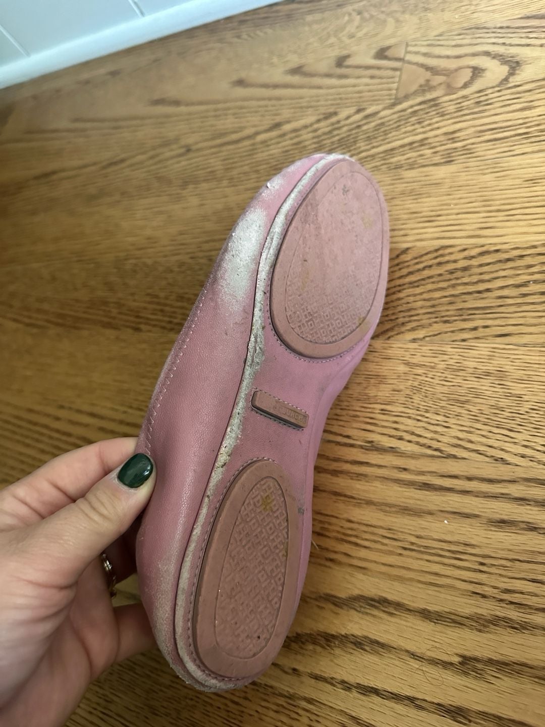 Tory Burch Minnie Travel Ballet Flats Pink Leather 7